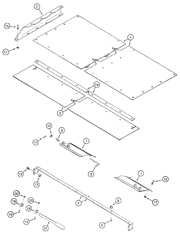 Схема запчастей Case IH 2344 - (09D-11) - TAILINGS AUGER TROUGH PANEL AND GATE - MODELS WITH STRAW SPREADER (16) - GRAIN ELEVATORS & AUGERS