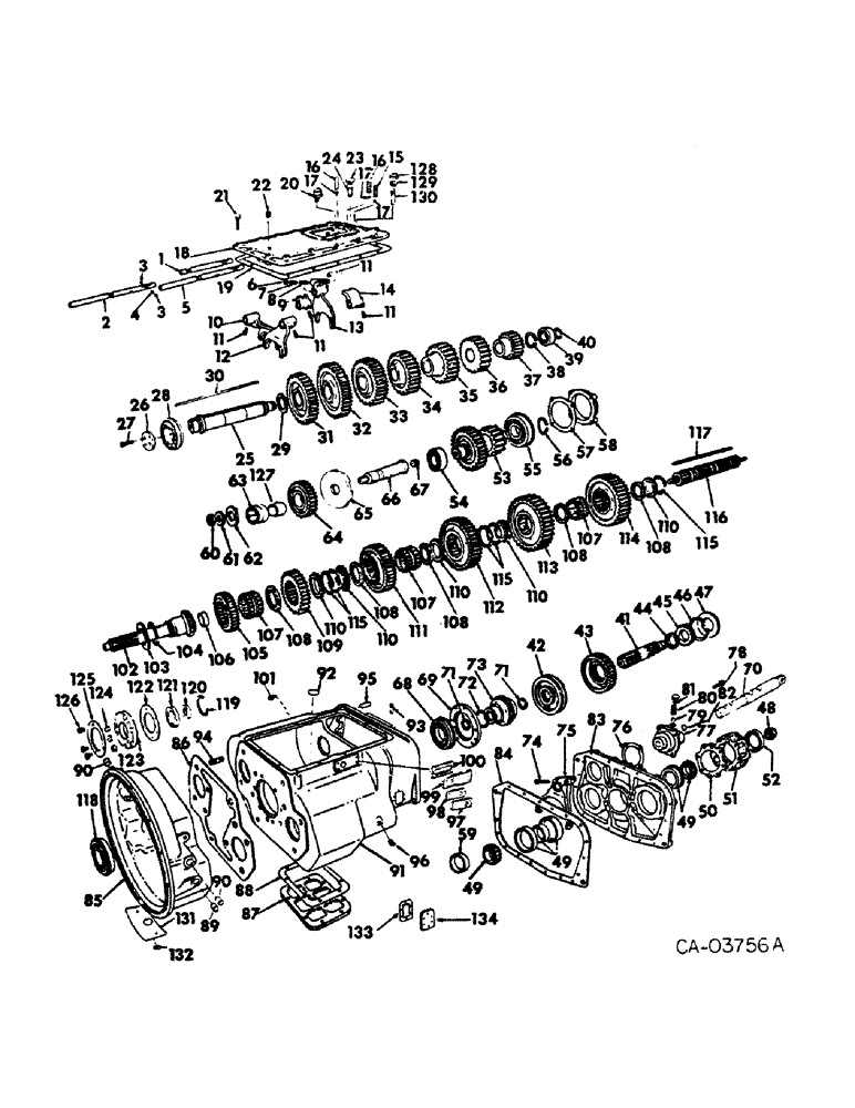 Схема запчастей Case IH 4386 - (07-04) - DRIVE TRAIN, TRANSMISSION ASSY, CLUTCH HOUSING, INTERNAL TRANSMISSION CONTROLS (04) - Drive Train