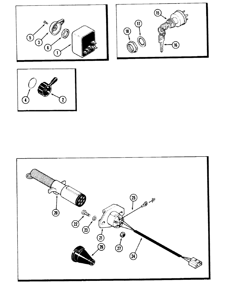 Схема запчастей Case IH 2594 - (4-26) - ELECTRICAL EQUIPMENT MOUNTING, TURN SIGNAL SWITCH (04) - ELECTRICAL SYSTEMS