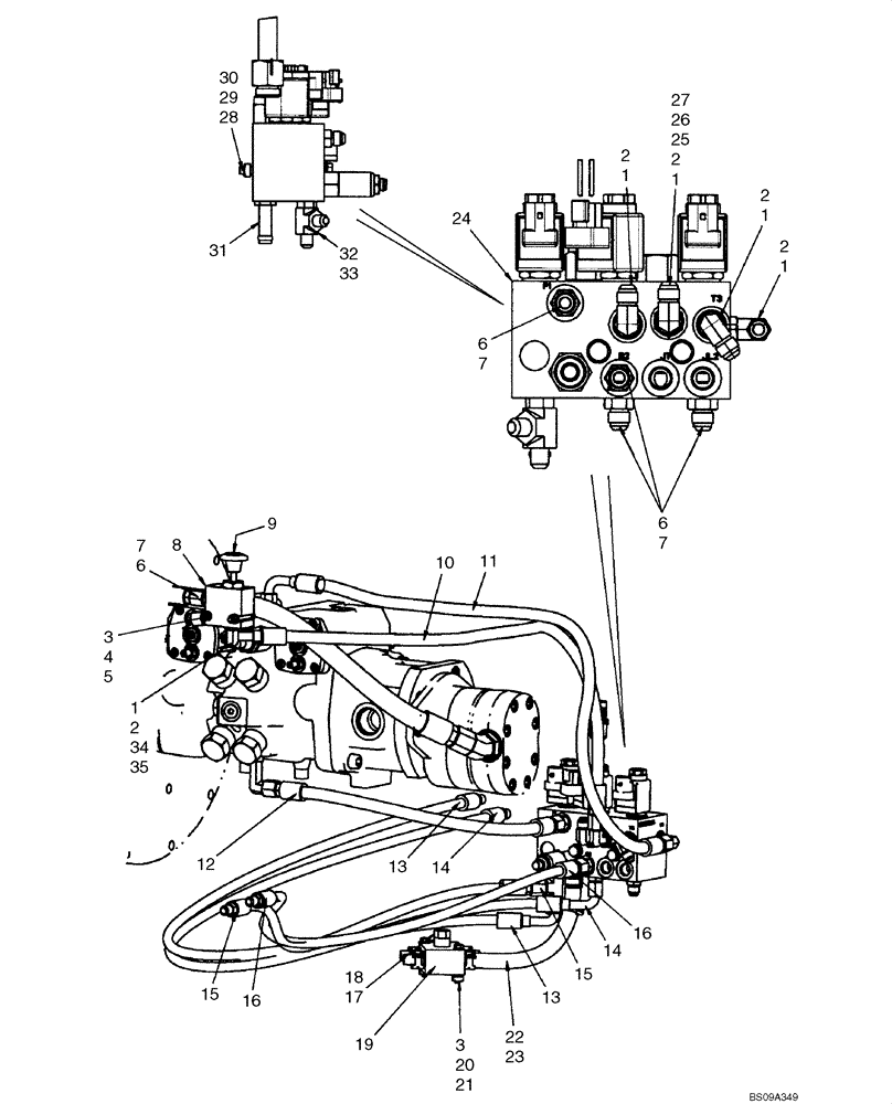 Схема запчастей Case IH 440CT - (06-14) - HYDROSTATICS - MULTI VALVE (440CT) (06) - POWER TRAIN