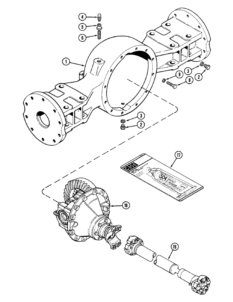 Схема запчастей Case IH 4890 - (6-206) - REAR AXLE AND DIFFERENTIAL HOUSING (06) - POWER TRAIN