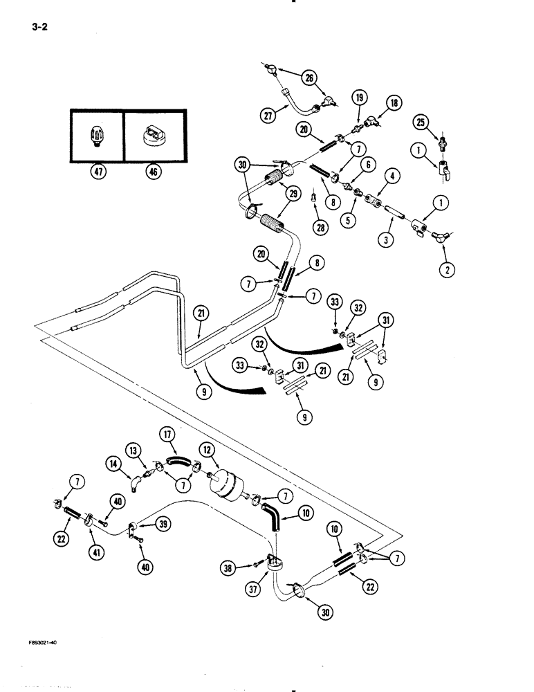 Схема запчастей Case IH 9130 - (3-02) - FUEL LINE SYSTEM (03) - FUEL SYSTEM