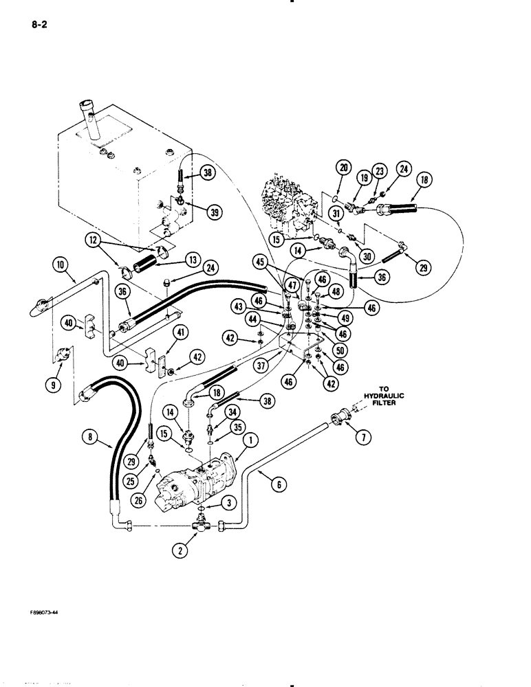 Схема запчастей Case IH 9110 - (8-02) - HYDRAULIC SYSTEM, PUMP TO CONTROL VALVE (08) - HYDRAULICS