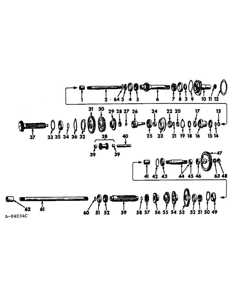 Схема запчастей Case IH 666 - (07-05) - DRIVE TRAIN, TRANSMISSION AND POWER TAKE-OFF DRIVE, 666 AND 686 GEAR DRIVE TRACTORS (04) - Drive Train