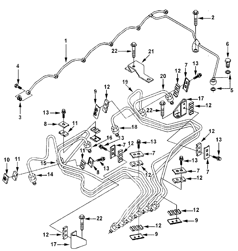 Схема запчастей Case IH 3210 - (03-025) - FUEL PLUMBING (01) - ENGINE