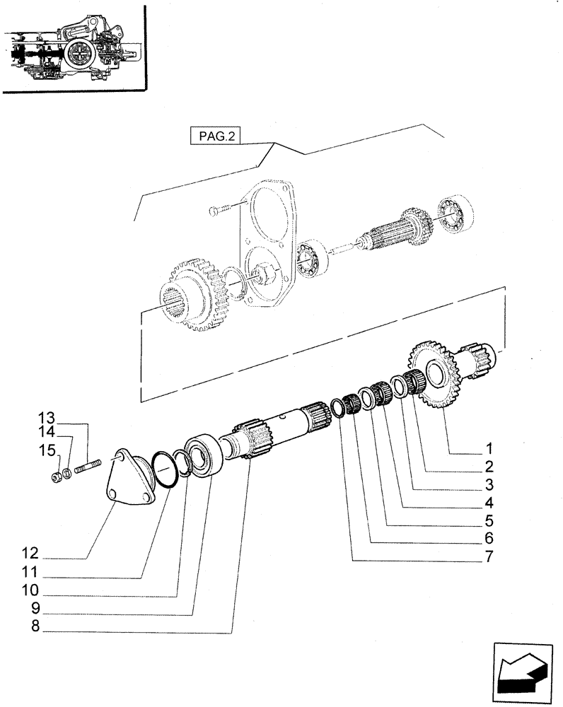 Схема запчастей Case IH JX85 - (1.28.1/02[03]) - (VAR.113) GEARBOX - 20+12 SYNCHRO SHUTTLE+CREÈPER - SHAFT AND GEARS (03) - TRANSMISSION