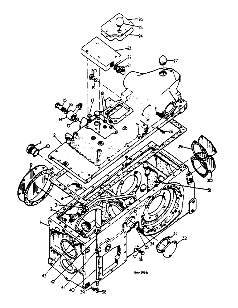 Схема запчастей Case IH 2400 - (07-35) - REAR FRAME COVER AND CONNECTIONS (04) - Drive Train