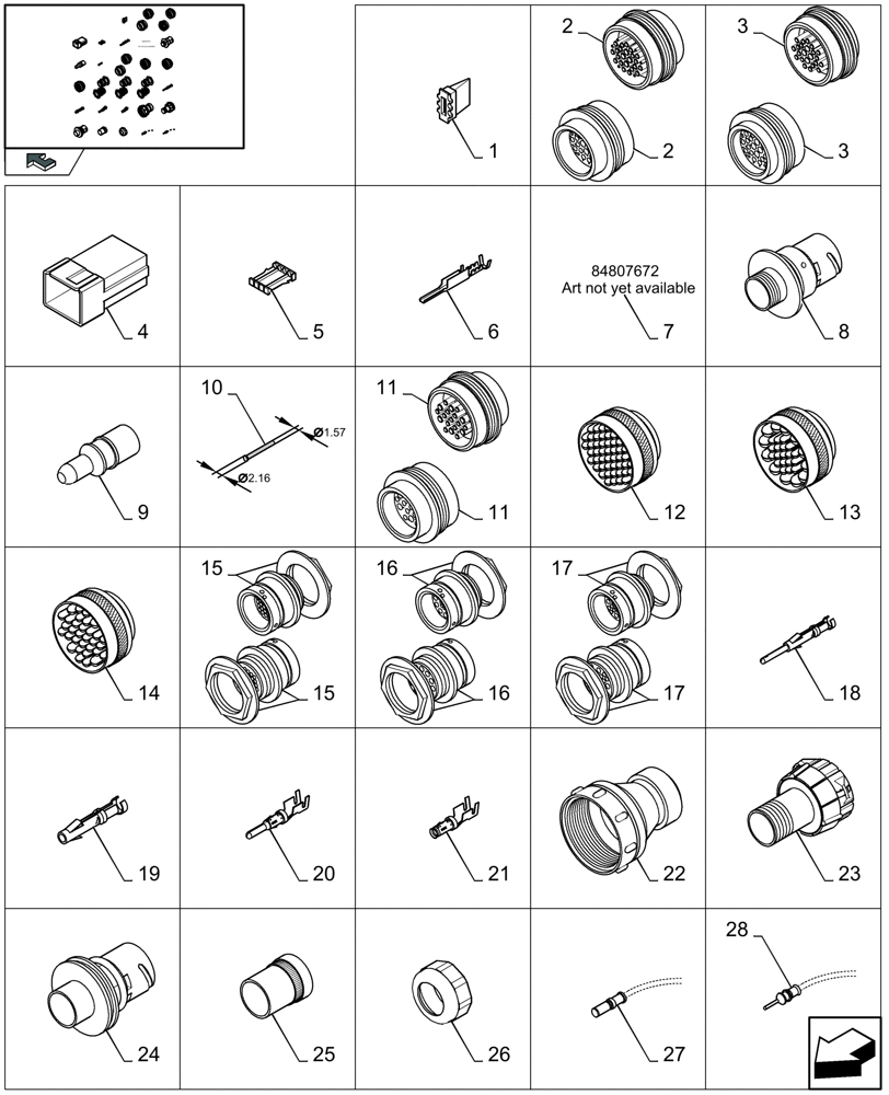 Схема запчастей Case IH LBX332S - (06.99[05]) - CONNECTORS - FROM 84806919 TO 84814865 (06) - ELECTRICAL SYSTEMS