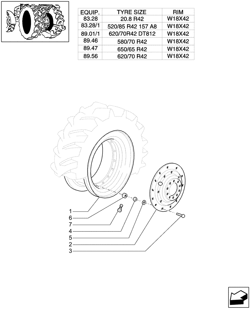 Схема запчастей Case IH PUMA 210 - (83.00[06]) - DRIVE WHEELS (11) - WHEELS/TRACKS