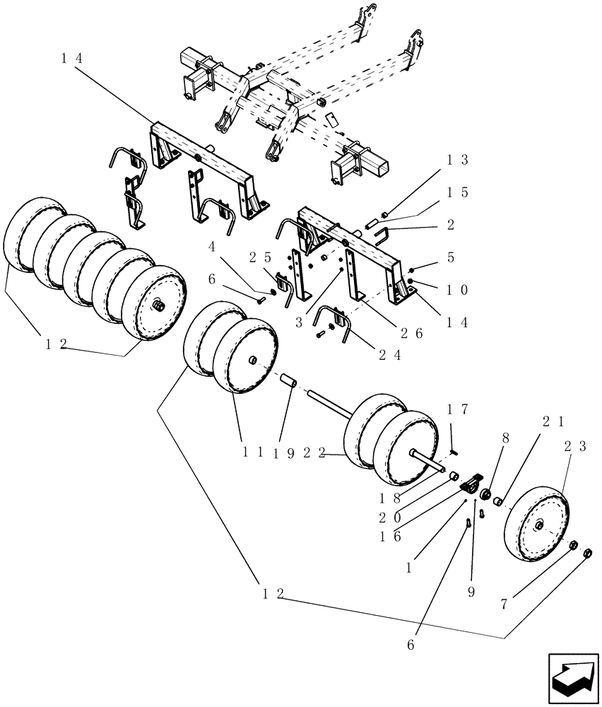 Схема запчастей Case IH ATX700 - (06.030.1) - PACKER, CENTER - 12" SPACING Packer Gang Assemblies and Frames