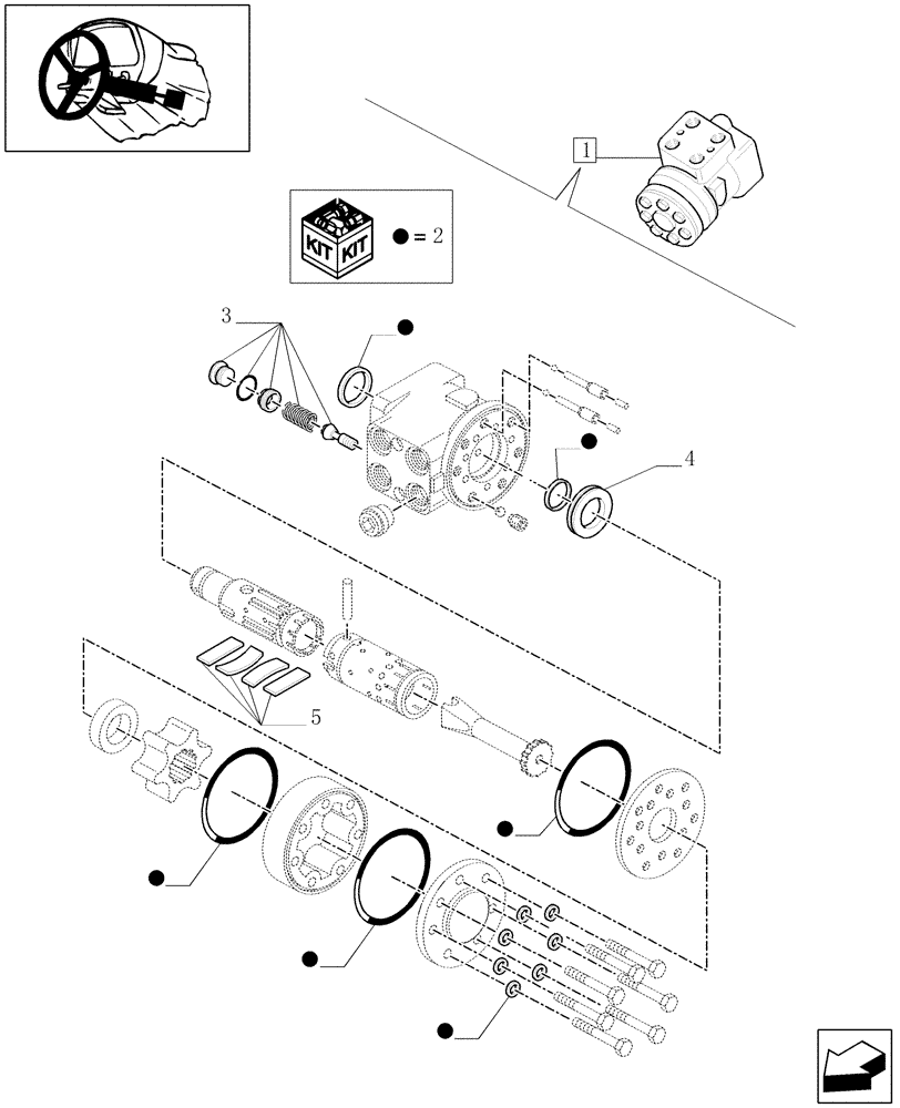 Схема запчастей Case IH MXU115 - (1.95.5/ D) - HYDRAULIC STEERING - BREAKDOWN (10) - OPERATORS PLATFORM/CAB