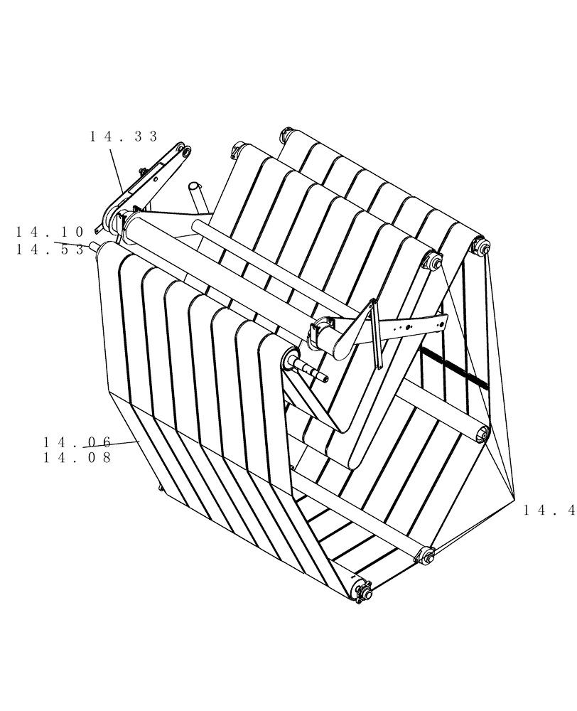 Схема запчастей Case IH RB564 - (SECTION 14[RB564]) - PICTORIAL INDEX, BALE CHAMBER (00) - GENERAL