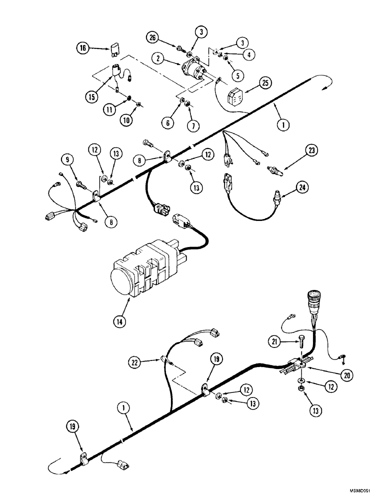 Схема запчастей Case IH 9350 - (4-26) - FRONT FRAME HARNESS (04) - ELECTRICAL SYSTEMS