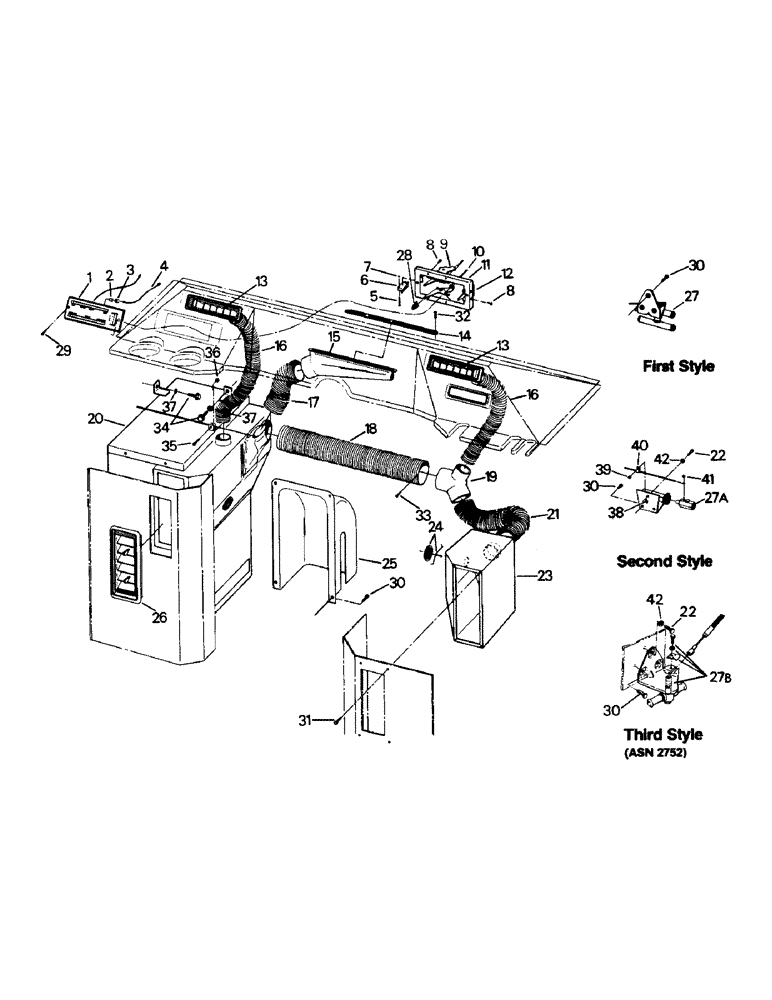 Схема запчастей Case IH ST310 - (03-01) - A/C AND HEATER ASSEMBLY AND CONTROLS, CAB (03) - Climate Control