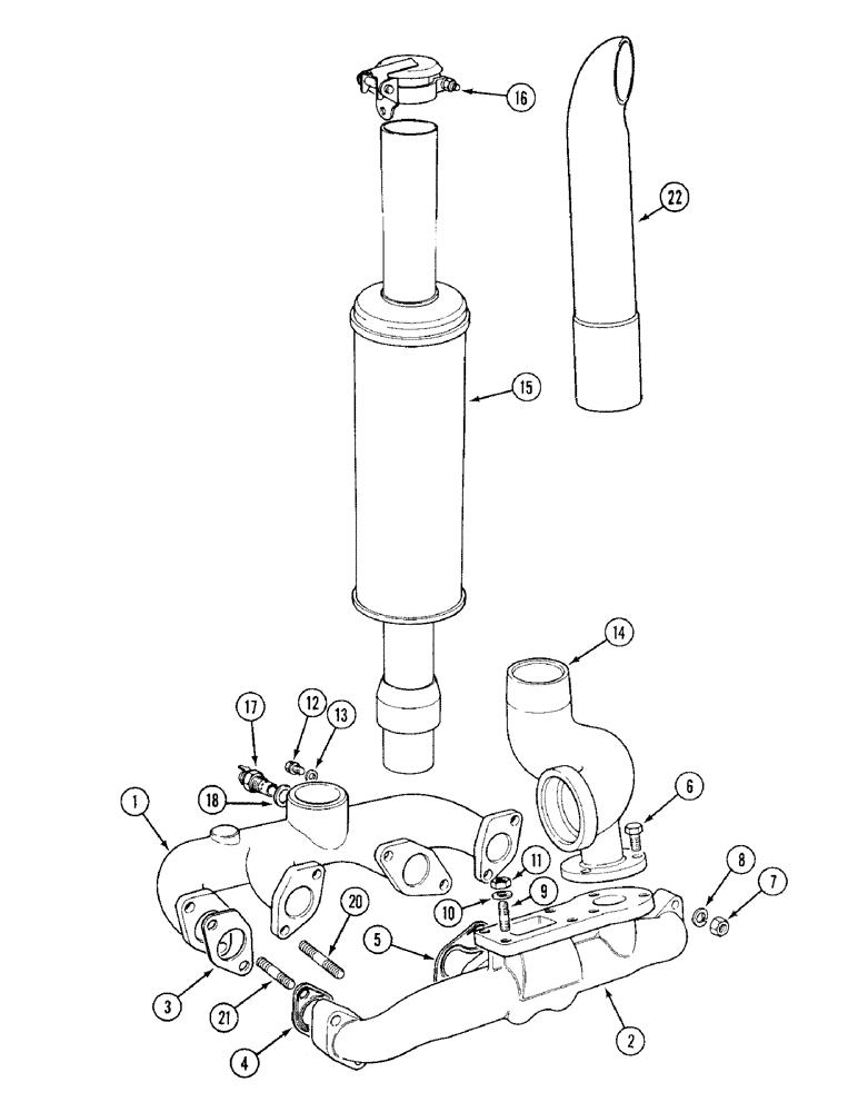 Схема запчастей Case IH 1394 - (2-08) - MANIFOLDS AND MUFFLER (02) - ENGINE