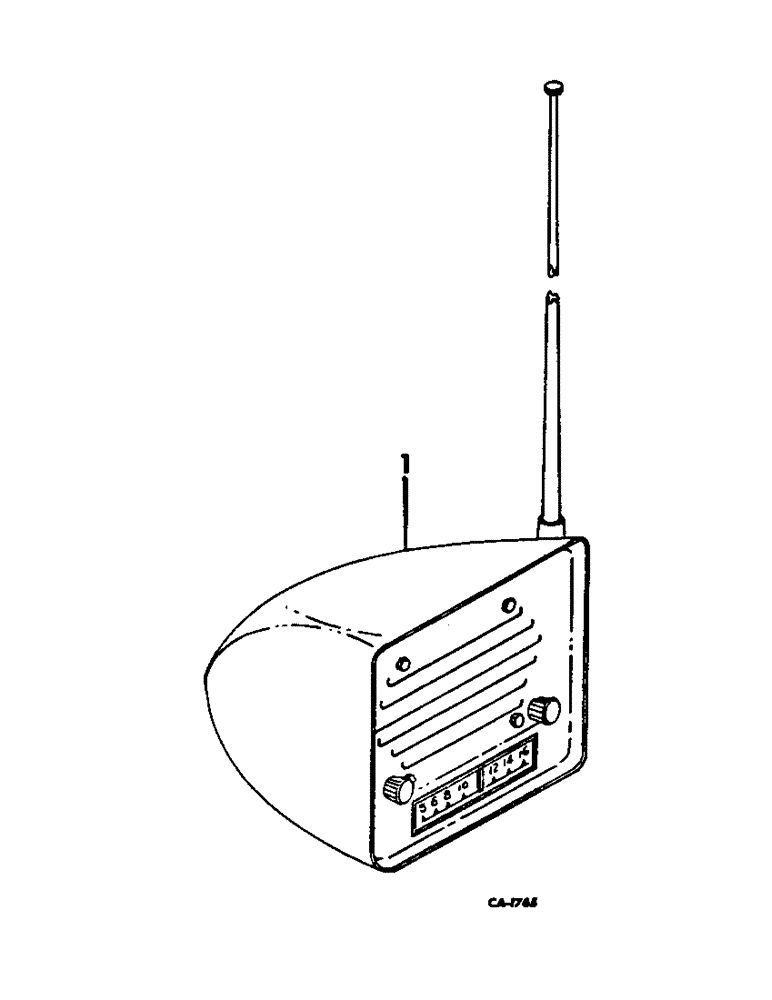 Схема запчастей Case IH 615 - (13-21) - RADIO W/ANTENNA (05) - SUPERSTRUCTURE