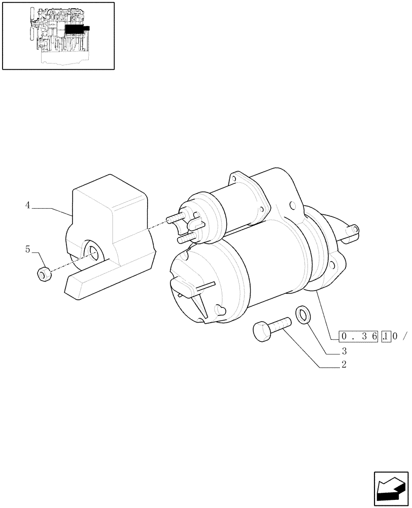 Схема запчастей Case IH JX65 - (0.36.0) - ENGINE, STARTER MOTOR, MAGNETI-MARELLI (01) - ENGINE