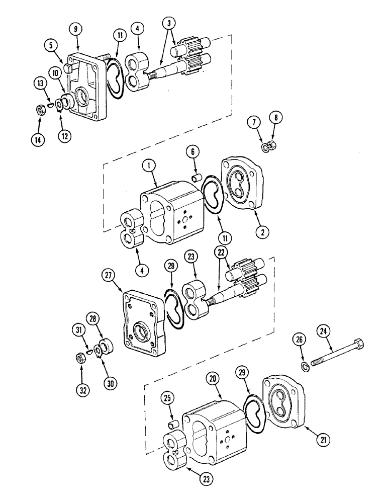 Схема запчастей Case IH 1494 - (8-288) - SINGLE HYDRAULIC PUMP - SUNDSTRAND (08) - HYDRAULICS