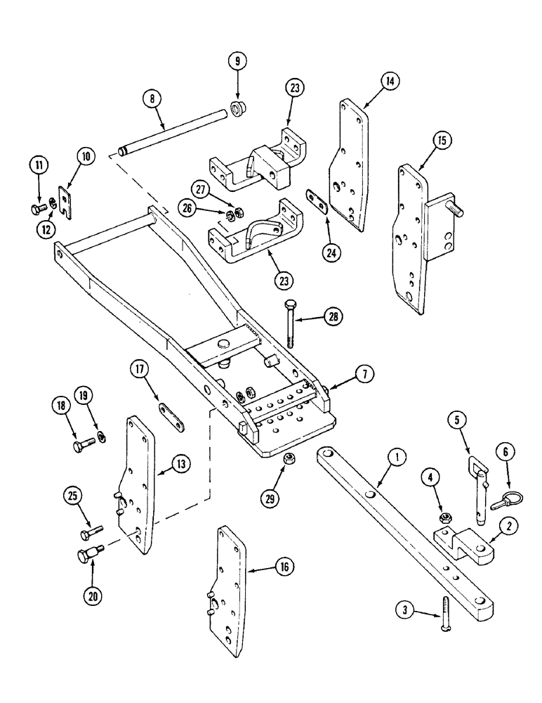 Схема запчастей Case IH 1494 - (9-372) - UNIVERSAL DRAWBAR, PRIOR TO P.I.N. 11519846 (09) - CHASSIS/ATTACHMENTS