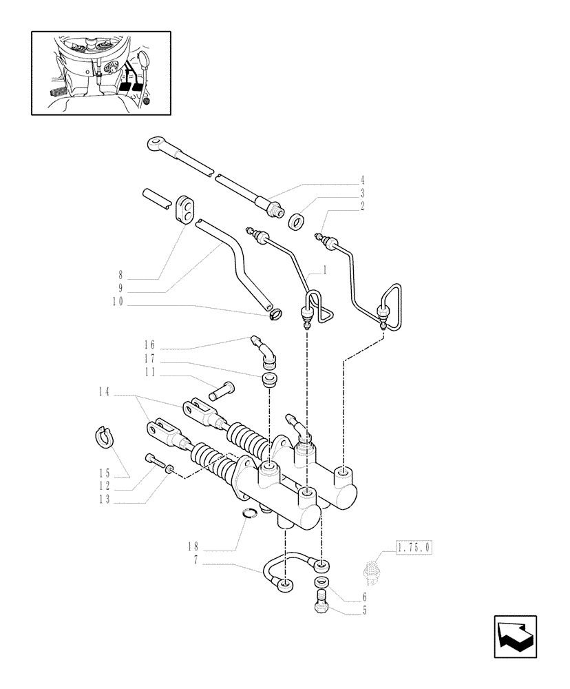 Схема запчастей Case IH JX1060C - (1.92.68[02]) - BRAKE PIPING (10) - OPERATORS PLATFORM/CAB