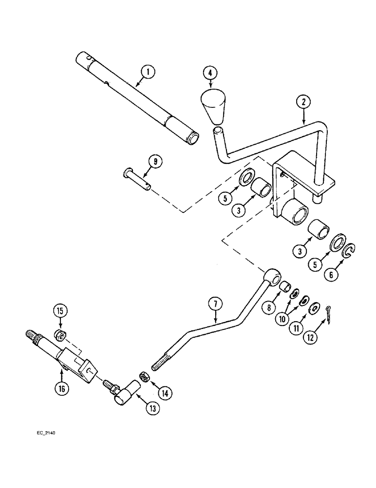 Схема запчастей Case IH 3220 - (6-064) - TRANSMISSION RANGE SHIFT CONTROL, TRACTOR WITHOUT CAB, WITH FORWARD AND REVERSE (06) - POWER TRAIN