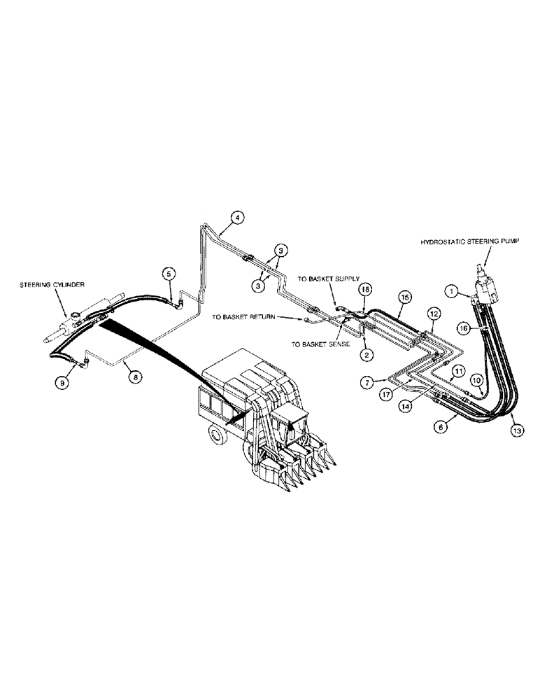 Схема запчастей Case IH 2022 - (1-12) - PICTORIAL INDEX, STEERING SYSTEM (00) - PICTORIAL INDEX