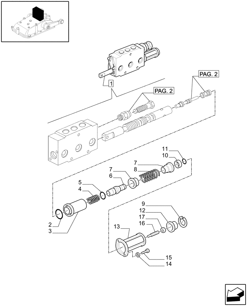 Схема запчастей Case IH JX1070N - (1.82.7/02B[03]) - DOUBLE-ACTING EXTERNAL CONTROL VALVE WITH FLOAT AND AUTOMATIC CUTOUT - BREAKDOWN - C5484 (07) - HYDRAULIC SYSTEM