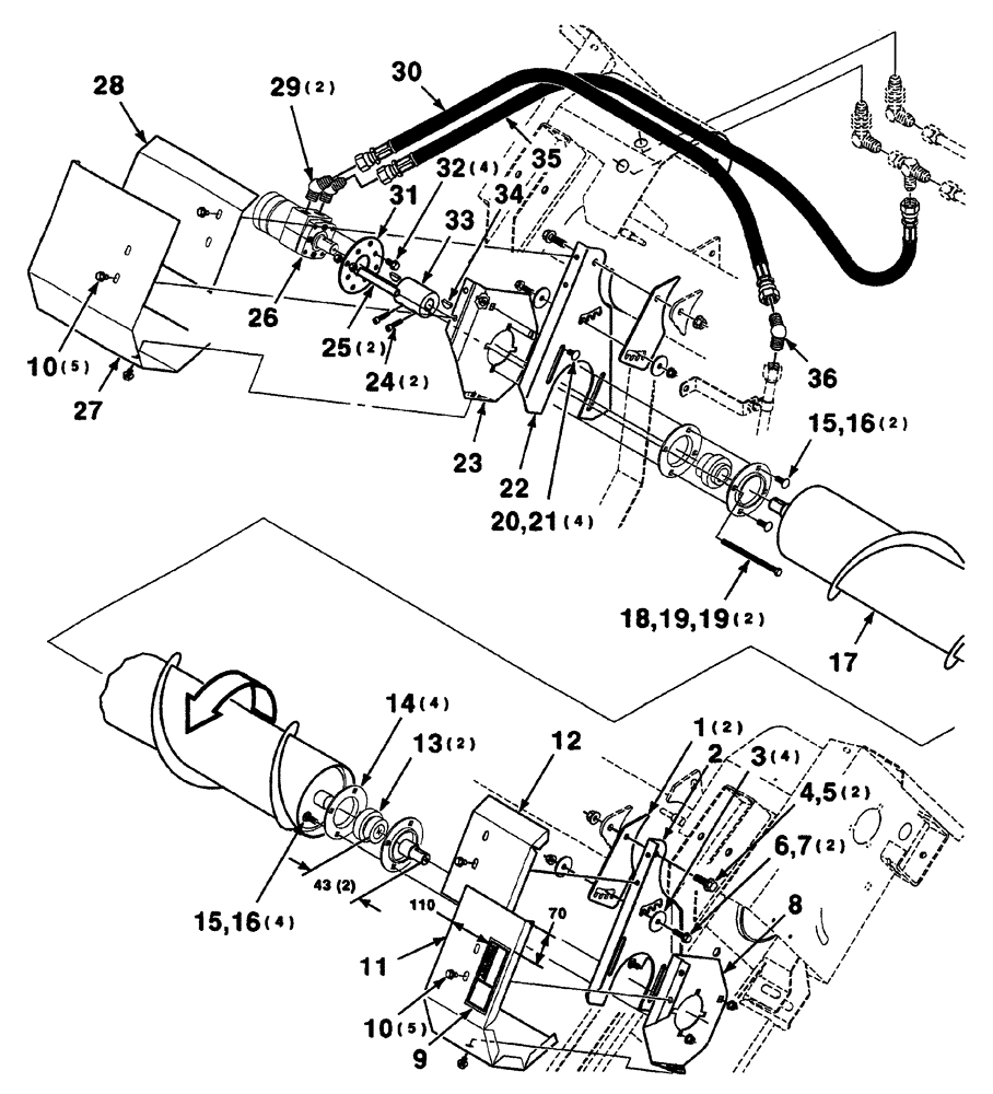 Схема запчастей Case IH 325 - (9-08) - THIRD AUGER KIT (15 FOOT) (88) - ACCESSORIES