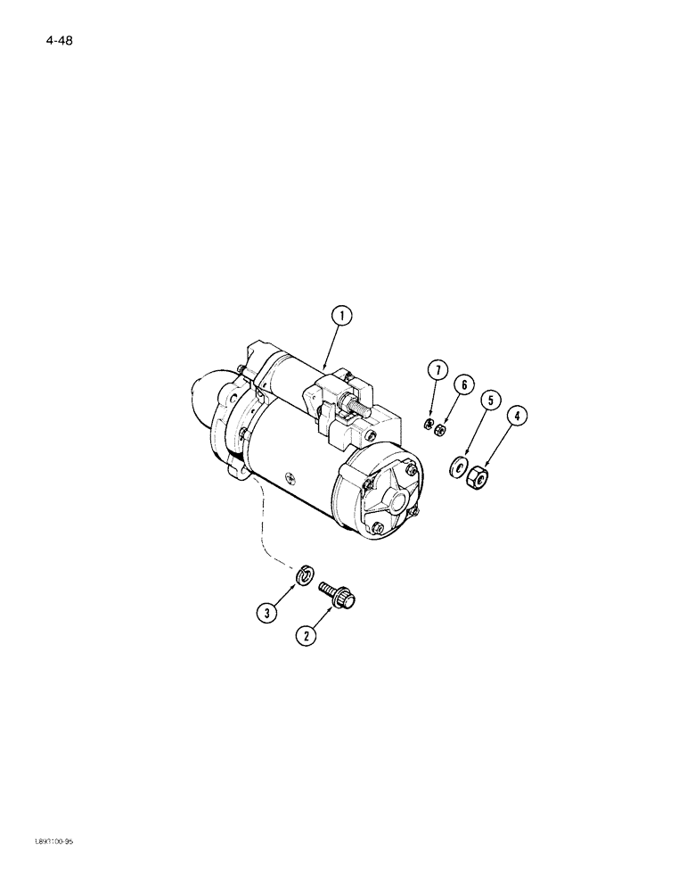 Схема запчастей Case IH 1844 - (4-48) - STARTER MOUNTING (06) - ELECTRICAL SYSTEMS