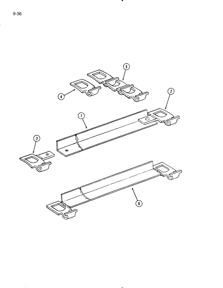 Схема запчастей Case IH 575 - (9-36) - APRON CHAIN, HEAVY DUTY LOCK TYPE, LINKS WITH ONE CURVED INSIDE EDGE (09) - CHASSIS/ATTACHMENTS