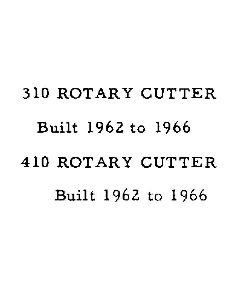 Схема запчастей Case IH 410 - (F-03) - 310 ROTARY CUTTER, 410 ROTARY CUTTER 