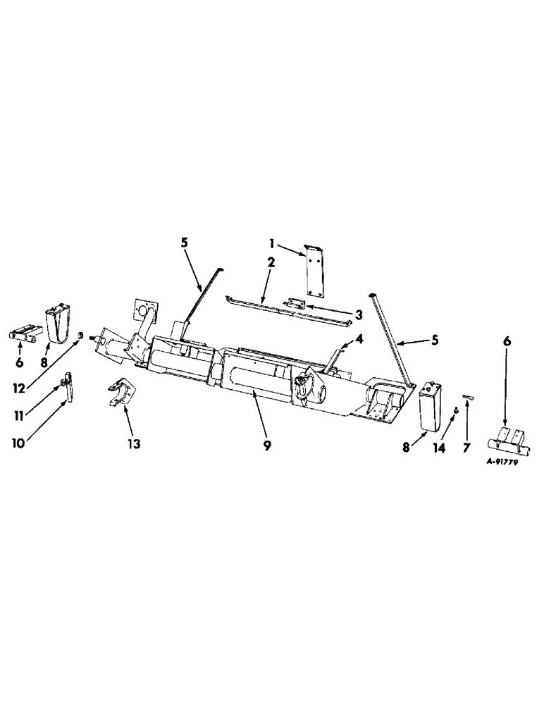 Схема запчастей Case IH 50 - (A-107) - NARROW-ROW ROW-CROP UNIT - MAIN FRAME (58) - ATTACHMENTS/HEADERS