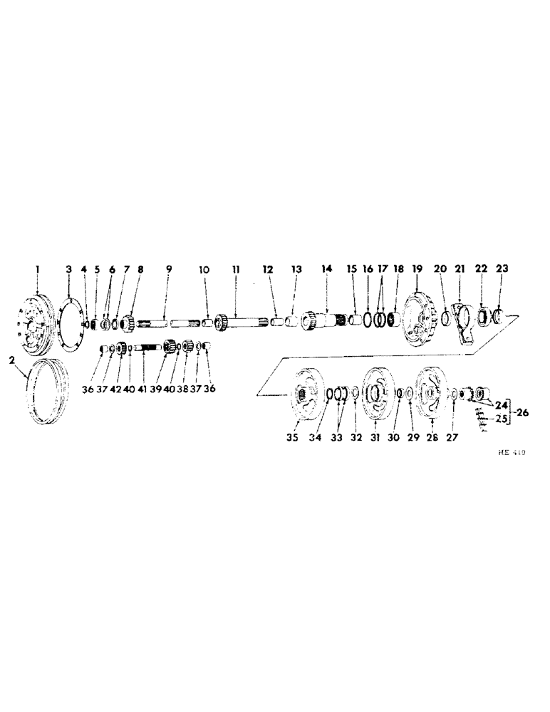 Схема запчастей Case IH 201 - (A-065) - PLANETARY TRANSMISSION GEAR BOX (14) - MAIN GEARBOX & DRIVE