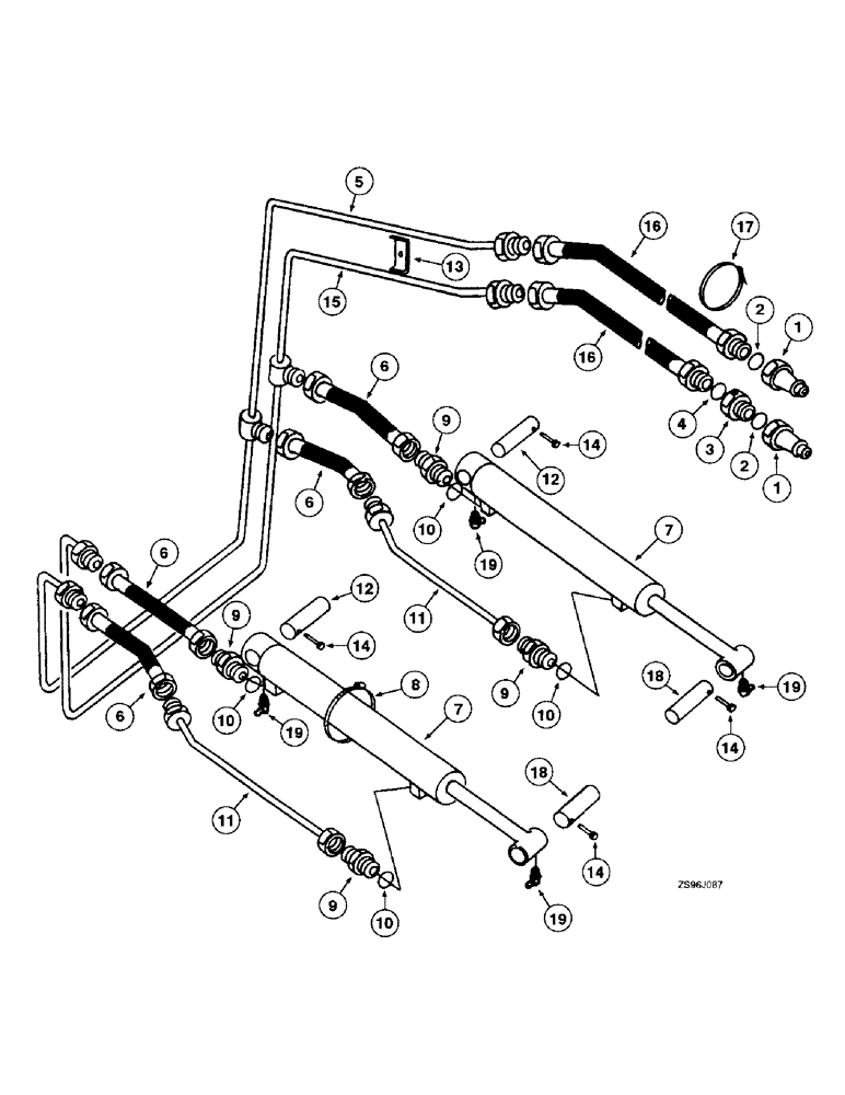 Схема запчастей Case IH 2355 - (8-24) - BOOM LIFT HYDRAULIC SYSTEM 