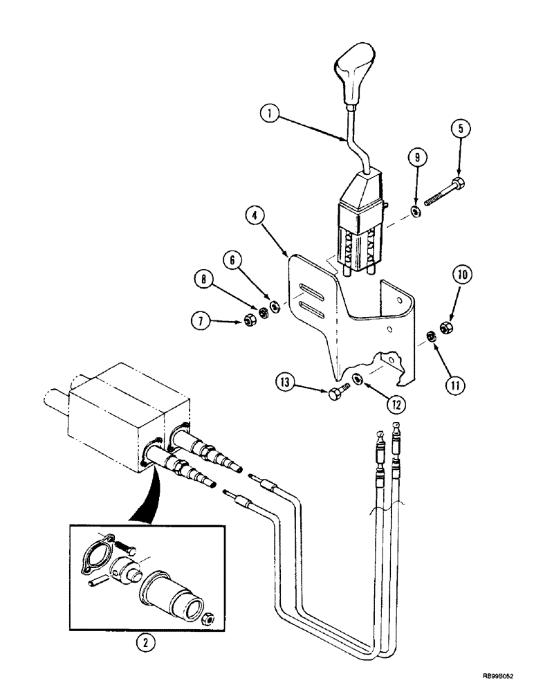 Схема запчастей Case IH L550 - (8-040) - HYDRAULIC CONTROLS - MOUNTING (2 FUNCTION C70 - C100) (08) - HYDRAULICS