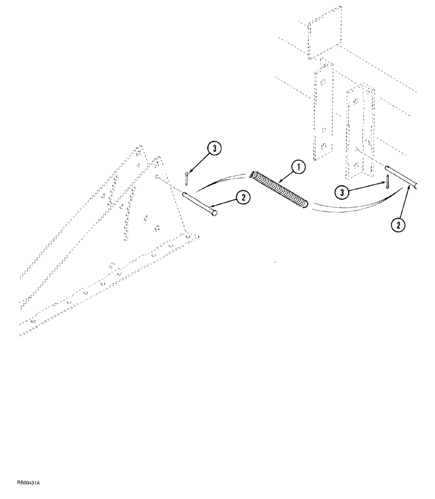 Схема запчастей Case IH 1820 - (09-020) - PRESSURE SPRING ATTACHMENT 