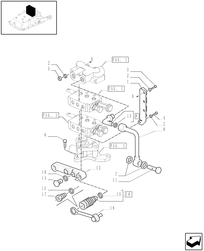 Схема запчастей Case IH JX1070N - (1.82.7[03]) - EXTRA EXTERNAL CONTROL VALVES AND PIPES - C5484 (07) - HYDRAULIC SYSTEM