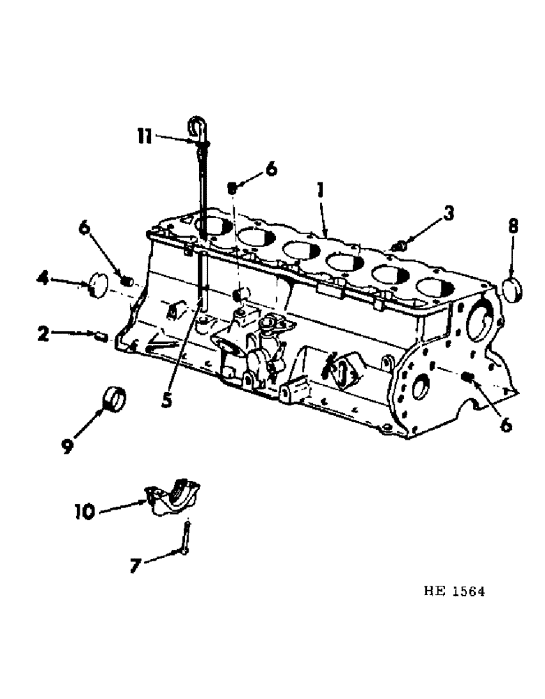 Схема запчастей Case IH 4000 - (12-03) - POWER, C-232 GAS ENGINE CRANKCASE Power