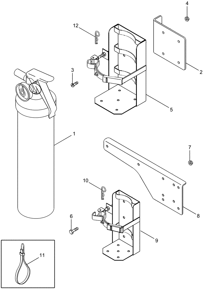 Схема запчастей Case IH 420 - (09E-22) - FIRE EXTINGUISHER (10) - CAB & AIR CONDITIONING