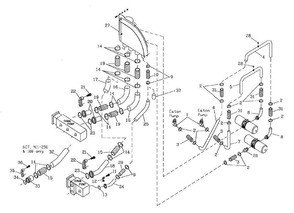 Схема запчастей Case IH 7700 - (B06[05]) - HYDRAULIC SUCTION LINES {COMMERCIAL} Hydraulic Components & Circuits