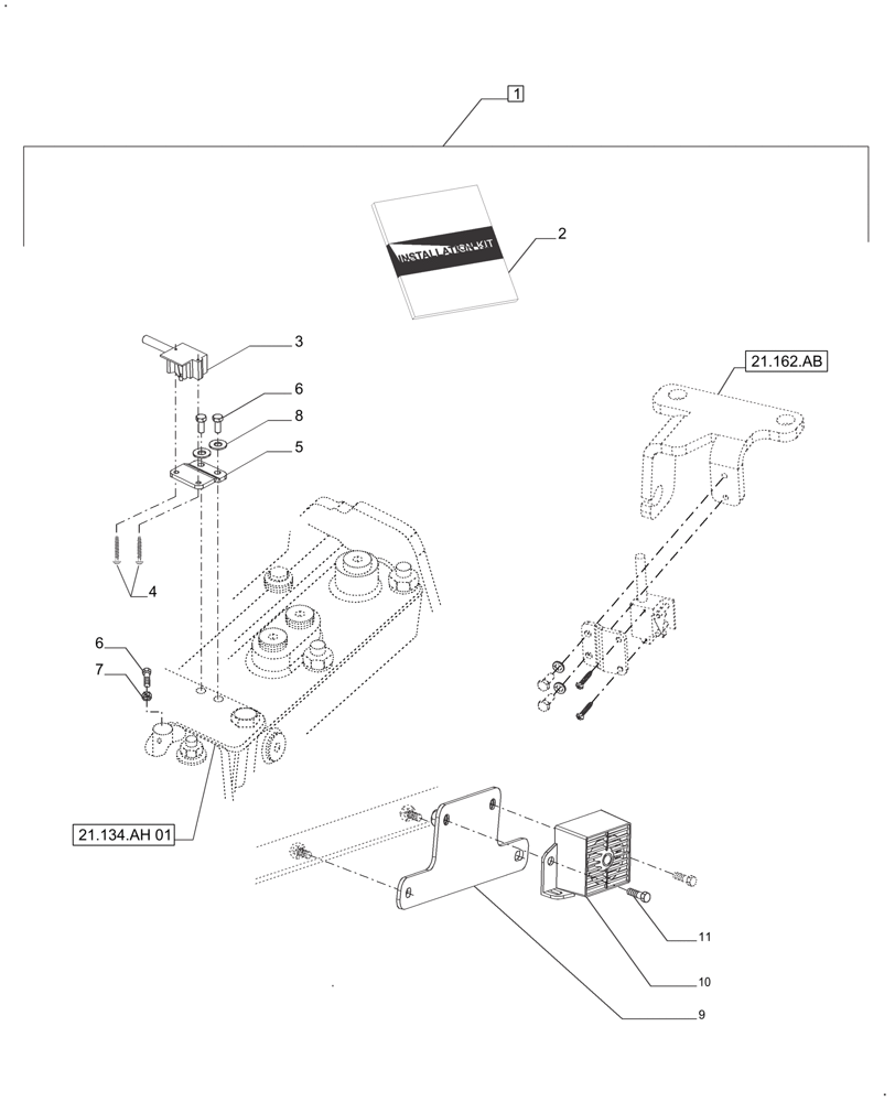 Схема запчастей Case IH FARMALL 110A - (88.100.55[04]) - DIA KIT ALARM REVERSE CAB (88) - ACCESSORIES