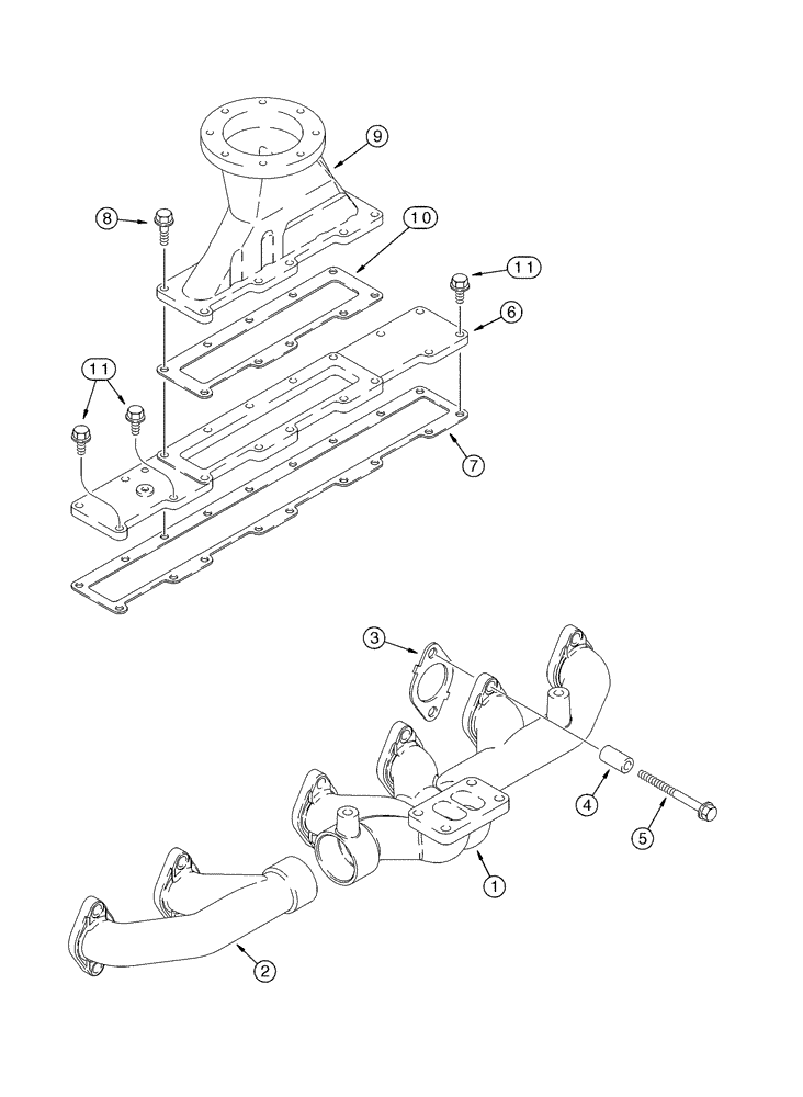 Схема запчастей Case IH CPX610 - (02-11) - MANIFOLDS (01) - ENGINE