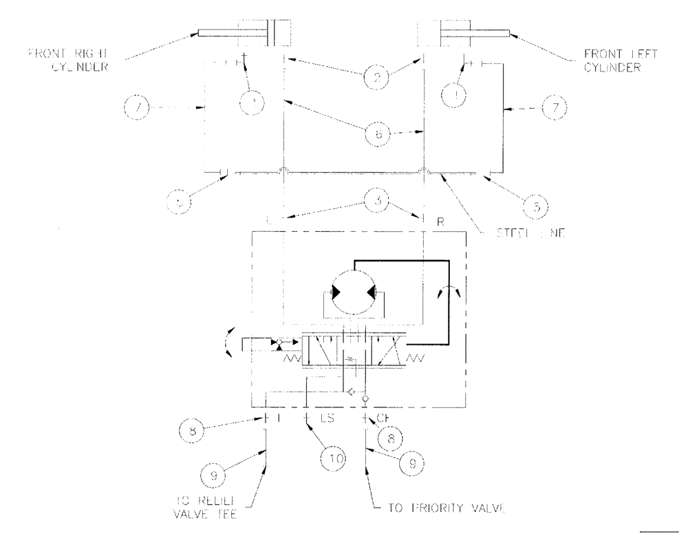 Схема запчастей Case IH SPX3200 - (06-021) - HYDRAULIC GROUP, 2WS (35) - HYDRAULIC SYSTEMS