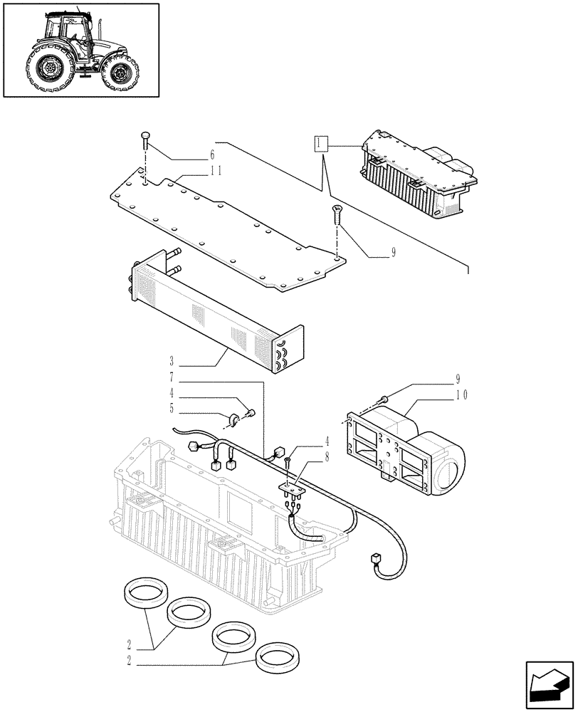 Схема запчастей Case IH JX95 - (1.92.94/ A[01]) - HEATER - BREAKDOWN - C7039 (10) - OPERATORS PLATFORM/CAB