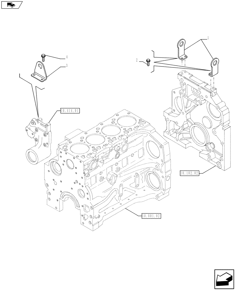 Схема запчастей Case IH F4CE9484L J602 - (10.012.04) - HOOKS - ENGINE (2855042) (10) - ENGINE