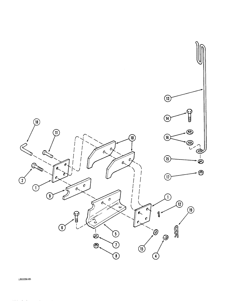 Схема запчастей Case IH 6300 - (8-14) - HYDRAULIC CYLINDER MOUNTING PARTS (08) - HYDRAULICS