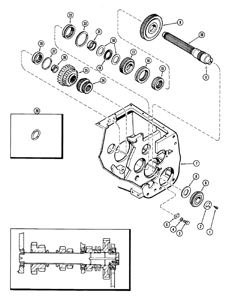 Схема запчастей Case IH 870 - (174) - SLIDING GEAR SHAFT, MECHANICAL SHIFT (06) - POWER TRAIN