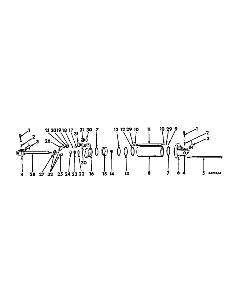 Схема запчастей Case IH 58-SERIES - (P-54) - HYDRAULIC CYLINDER, 3-1/2 X 8 