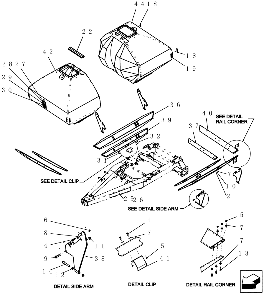 Схема запчастей Case IH 2280 - (80.150.02) - TANKS, SUPPORTS, KEY COVER (2 TANK) (80) - CROP STORAGE/UNLOADING