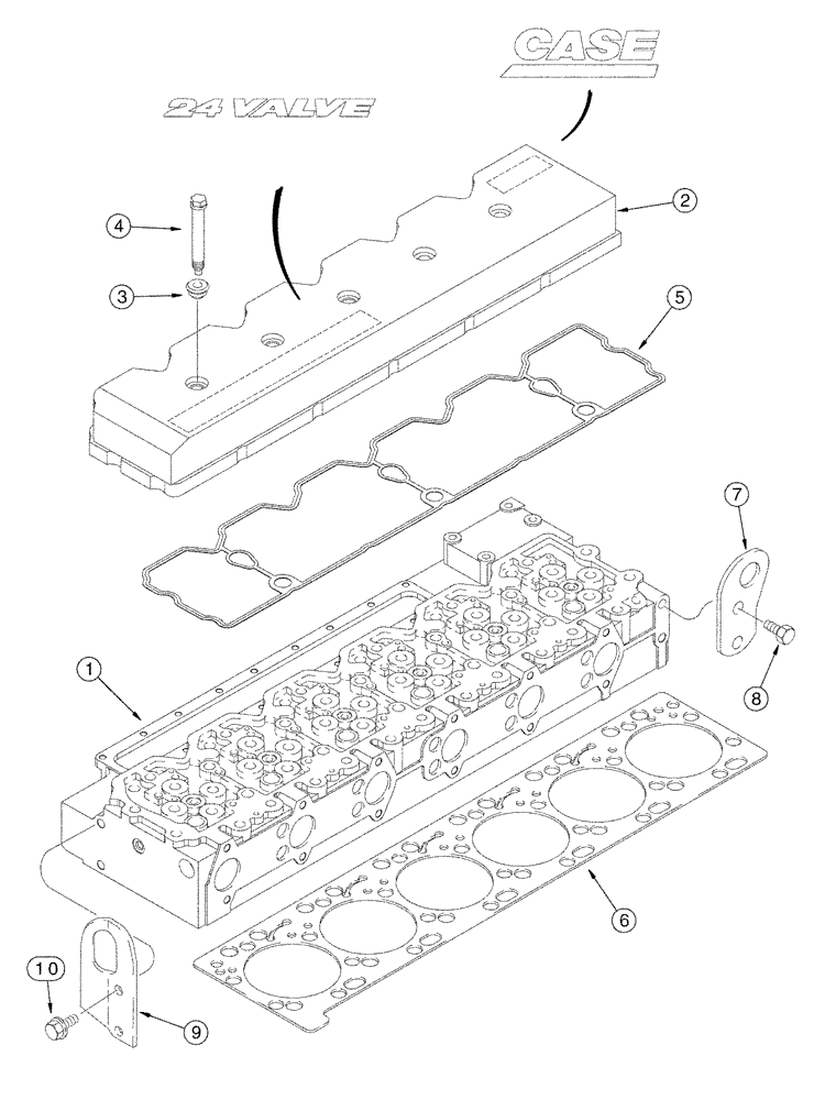 Схема запчастей Case IH FLX3300B - (02-013) - CYLINDER HEAD - COVER (FLX3300B CASE ENGINE) (01) - ENGINE